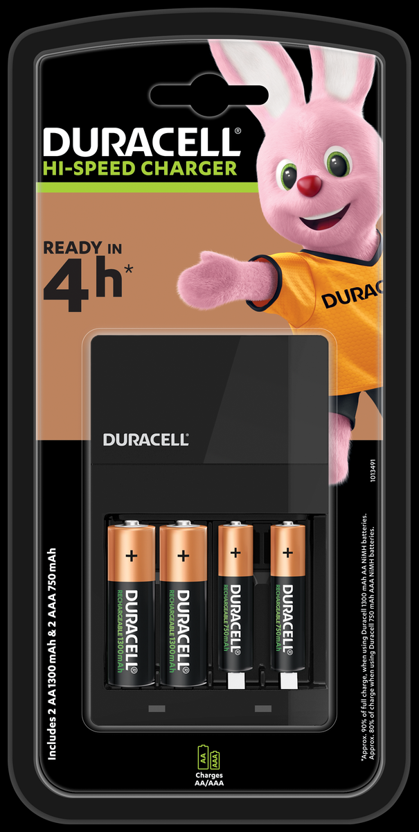 Duracell ION SPEED 500 Starter Kit Charger, Includes 2 AA NiMH Batteries