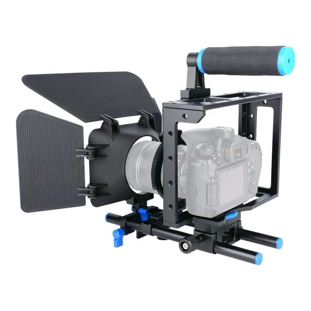 DSLR Rig Camera Cage Kit with Matte Box and Follow Focus – Luck Tech ...